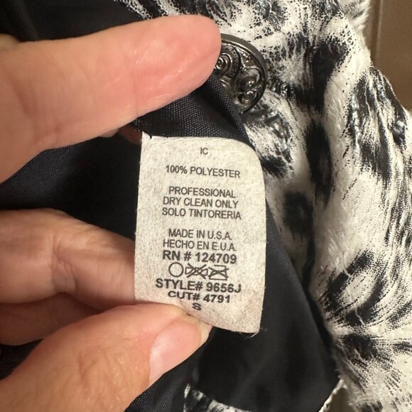 IC Collection SNOW LEOPARD PEPLUM Jacket/Blazer with Wired Collar NWT - Picture 5 of 7